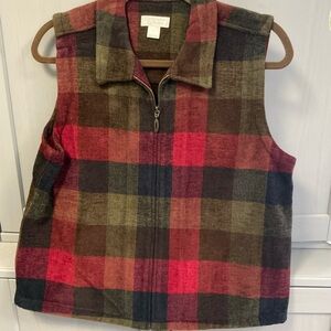 Christopher & Banks Multicolor Checkered Vest